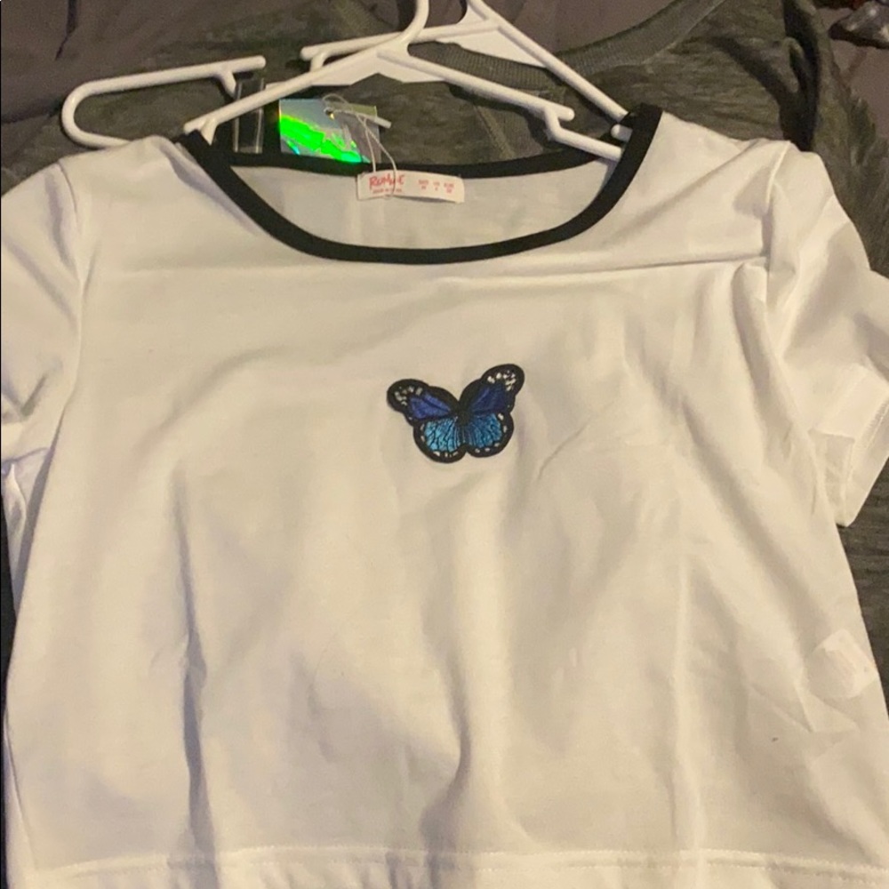 Cute butterfly crop top